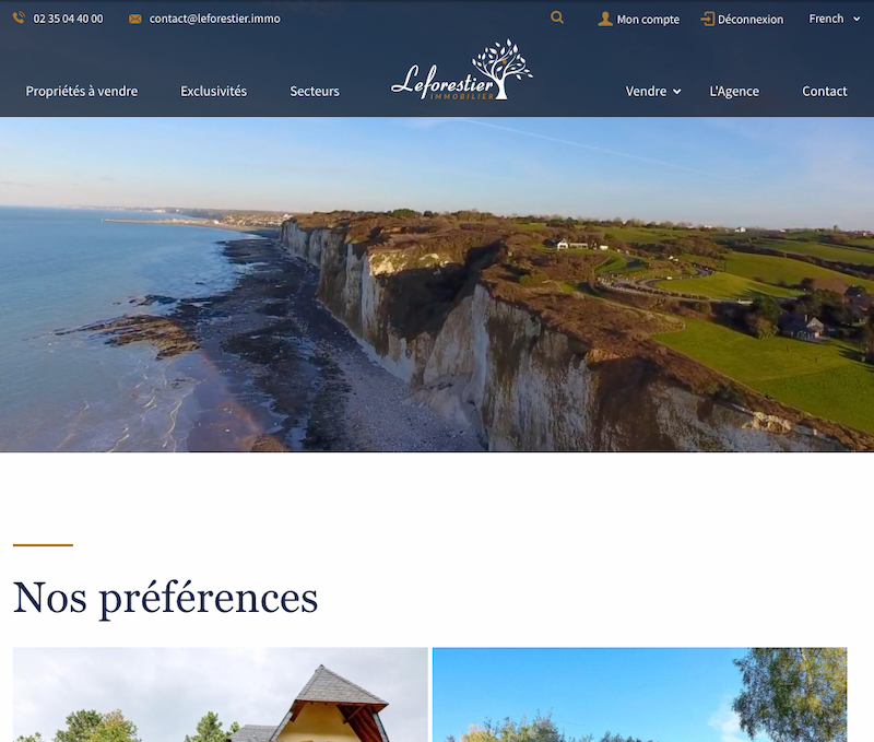 Site internet de Leforestier Immobilier