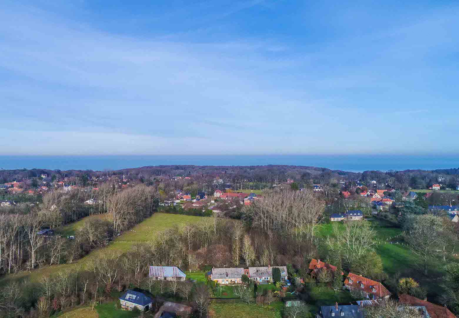 Vue aérienne drone de Varengeville